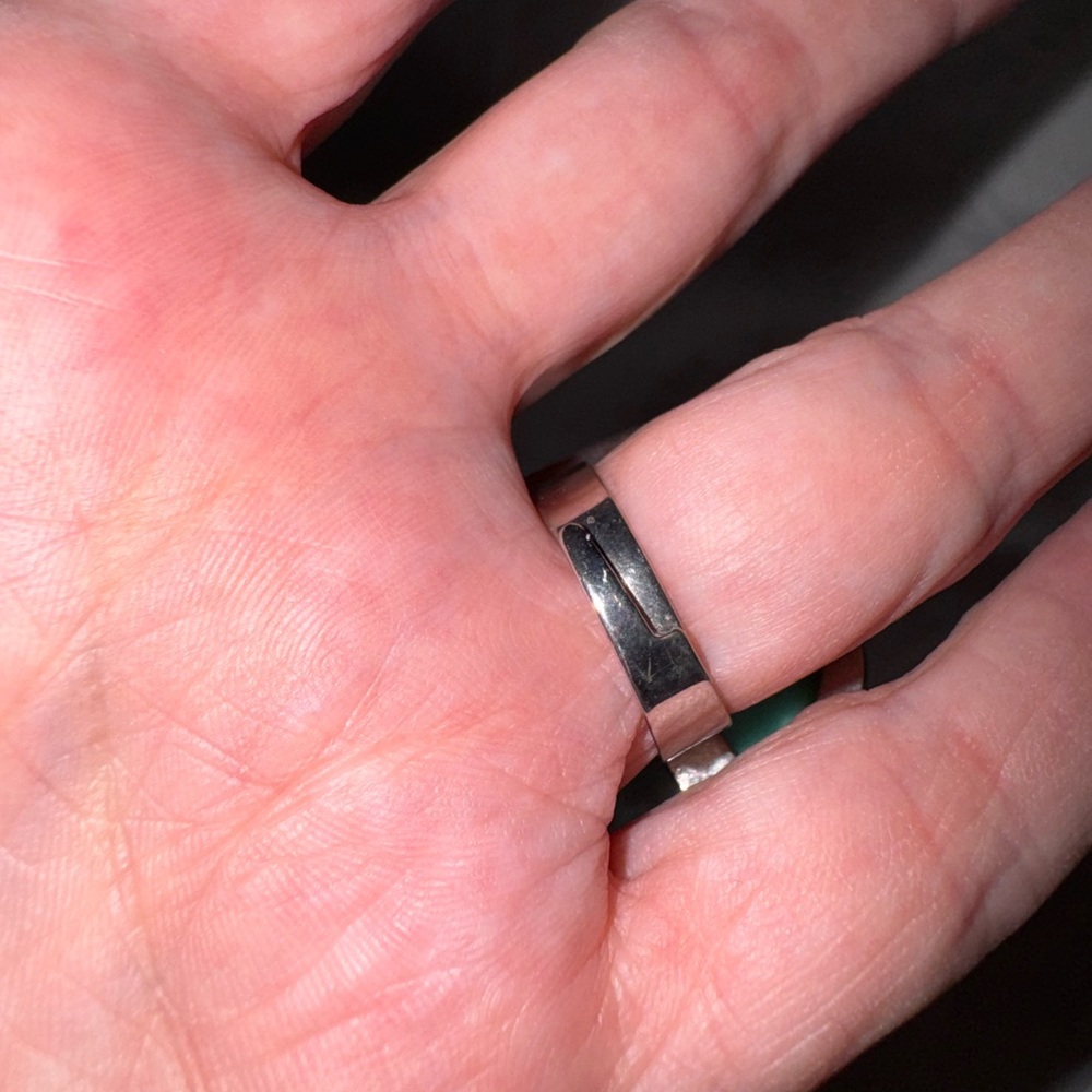 Turquoise Silver Statement Ring - image 2